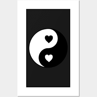 Yin and Yang Heart Symbol Posters and Art